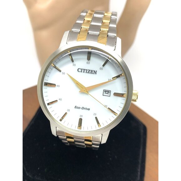 Citizen Men's Watch BM7464-52H Eco Drive White Dial Two Tone Steel 40mm - Picture 1 of 14